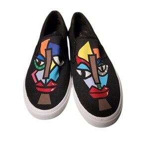 Bucketfeet 'The Duo' Slip-on Canvas Sneakers by Artist Andy Silvestri Size 8